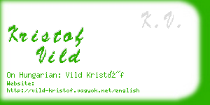 kristof vild business card